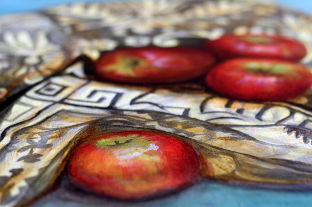 apple oil painting detail