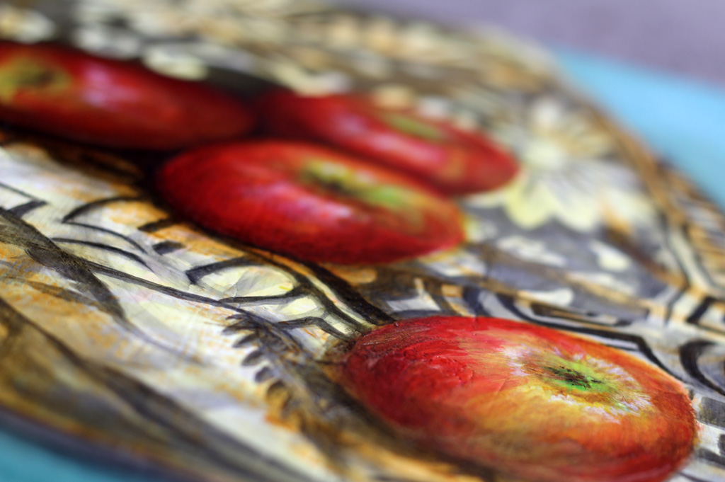 apple oil painting detail