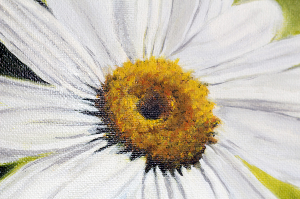Daisy oil painting detail